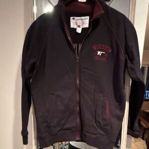 Champion Washington College Men’s Jacket Black Maroon Size M